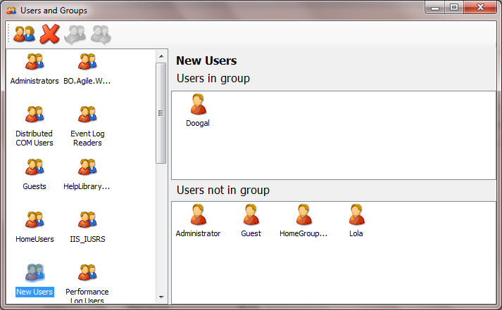 Local group management tool for Windows Home Premium