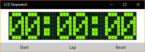 Windows LCD Stopwatch app