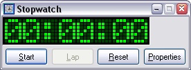 The stopwatch application in action